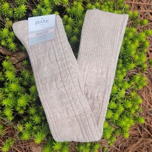 💗 NWT PUDUS Over The Knee Sweater Socks Beige Cream 6-10